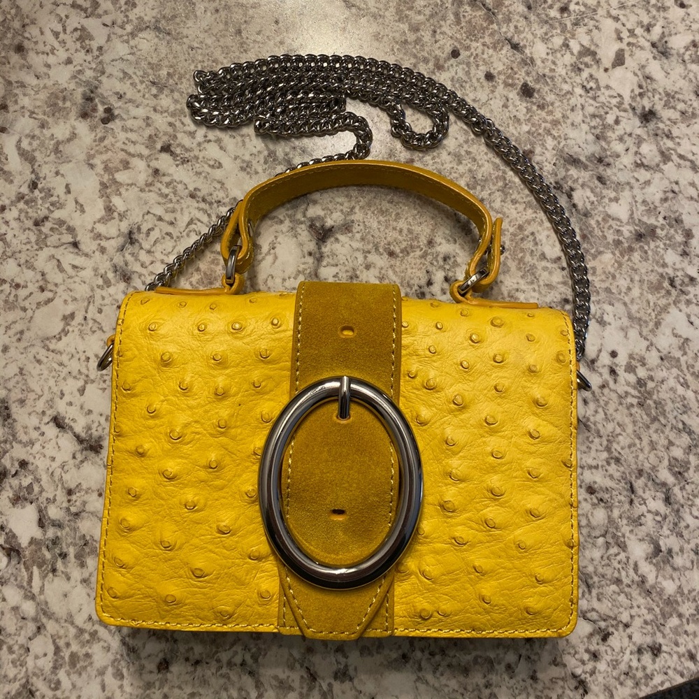 Faux Ostrich Yellow Banana Republic Purse